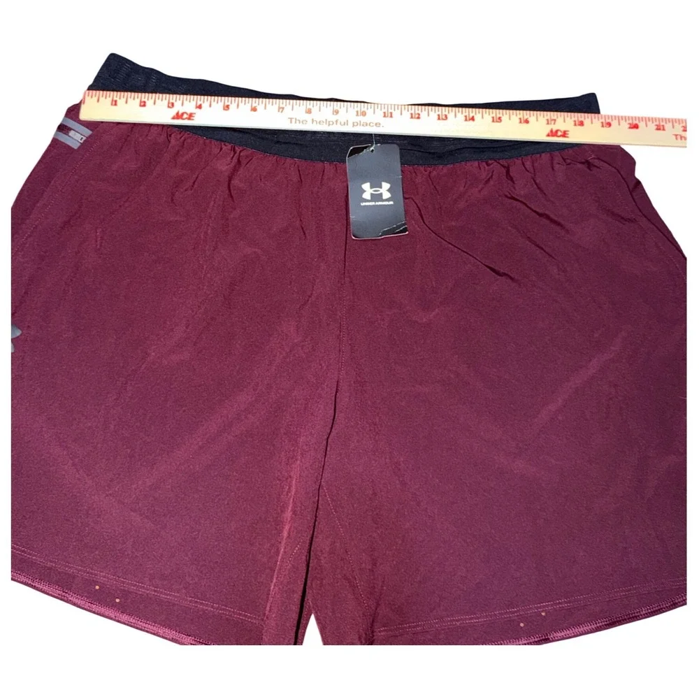 Under Armour Peak Woven Shorts Mens 2XL Maroon Fitted Athletic Gym Running New